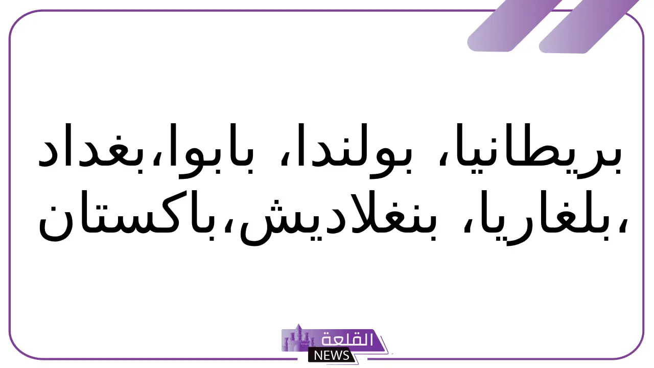 بلاد بحرف ب.. أسماء بلاد ومدن تبدأ بحرف الباء