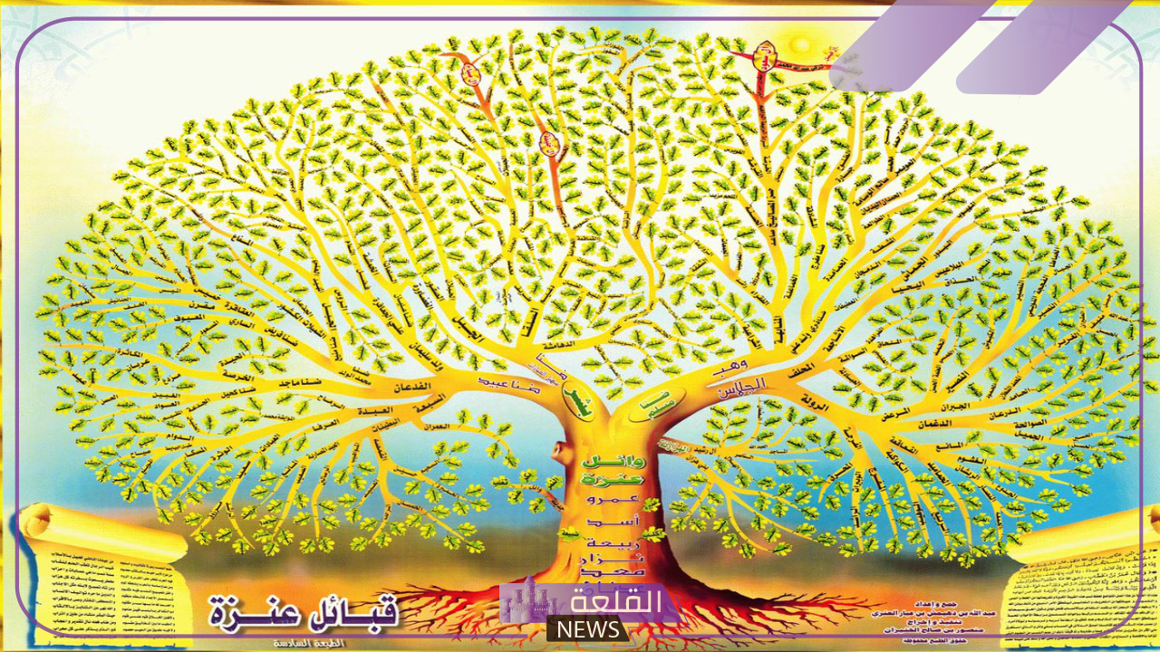 شجرة قبيلة عنزة.. وما هو رمز قبيلة عنزه؟ 5 قبيلة عنزه وش ترجع له وأسماء قبائل عنزة