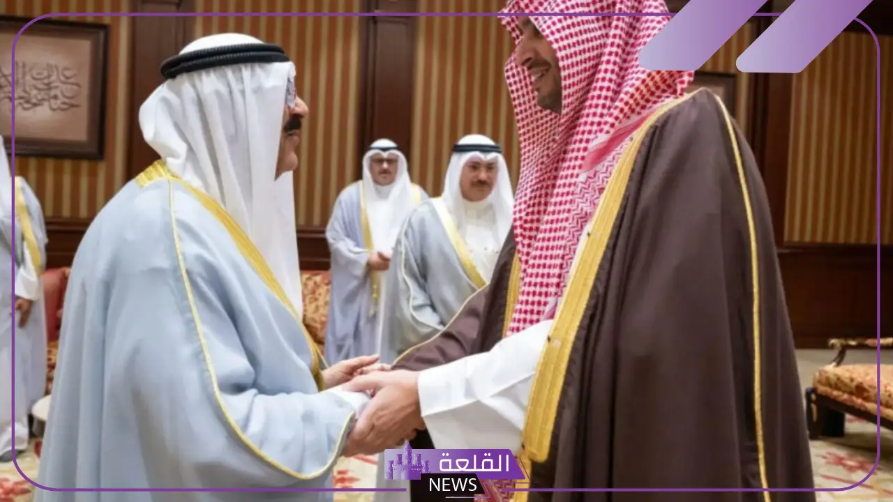 تركي بن محمد بن فهد في استقبال أمير الكويت