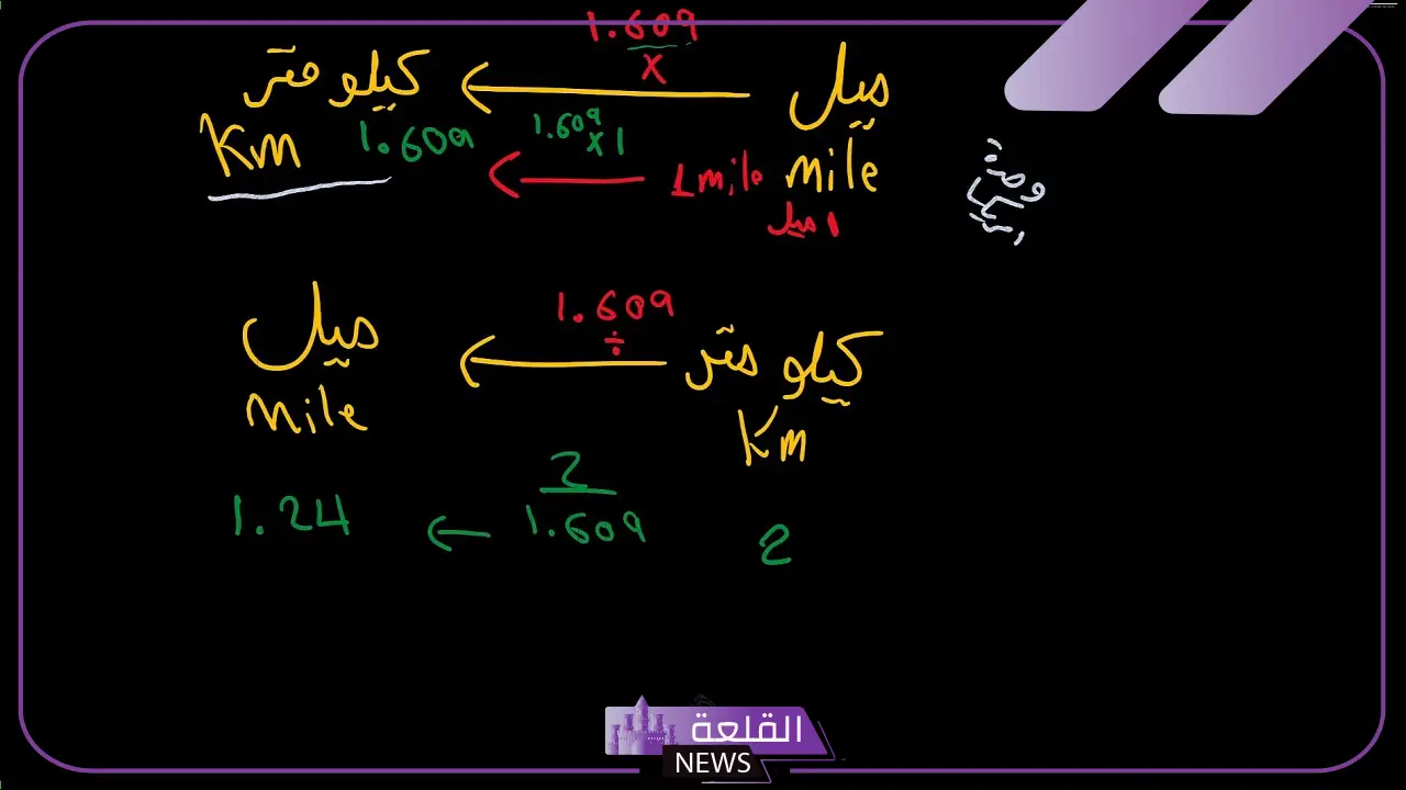 الميل كم كيلو متر؟ كيفية التحويل من الكيلومتر إلى الميل 5 من الميل إلى الكيلومتر