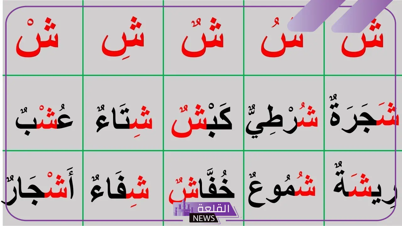 أشهر كلمات تبدا بحرف ش الشين، كلمات بحرف الشين في آخر الكلمة 5 الشين في اللغة العربية