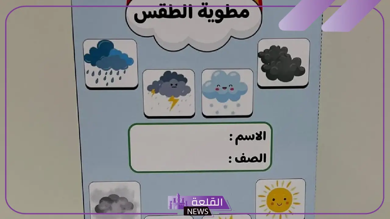 مطوية عن الطقس والمناخ للصف الثالث الابتدائي مطوية عن الطقس والمناخ للصف الثالث الابتدائي