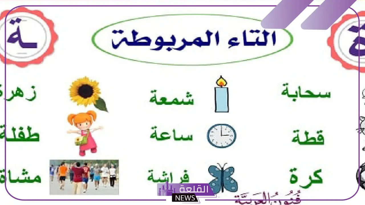 من مواضع التاء المربوطة والمفتوحة والهاء