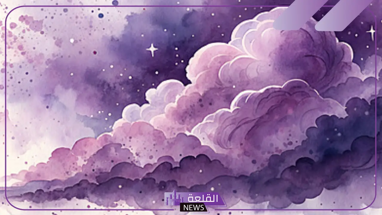 خلفية سادة للكتابة جاهزة باللون الأبيض.. خلفيات للكتابة عليها كيوت 16 خلفية باللون اللافندر مع رسومات سحابية