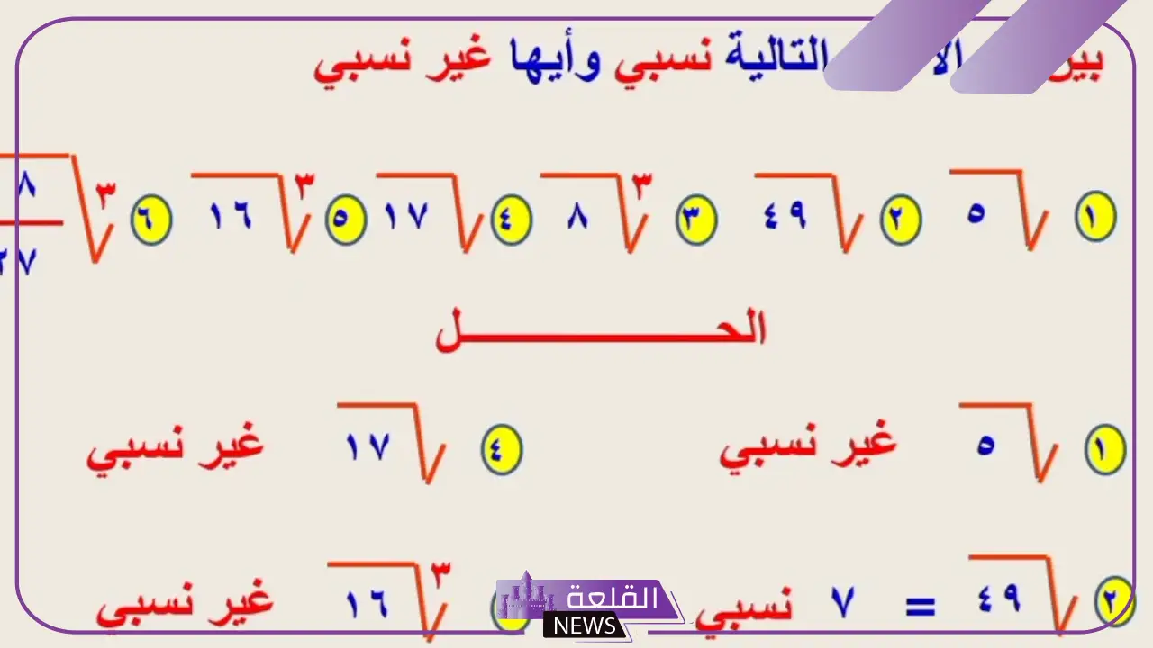 أي من الاعداد التالية عدد غير نسبي؟ الفرق بين العدد النسبي والغير نسبي 10 أي من الاعداد التالية عدد غير نسبي؟ الفرق بين العدد النسبي والغير نسبي