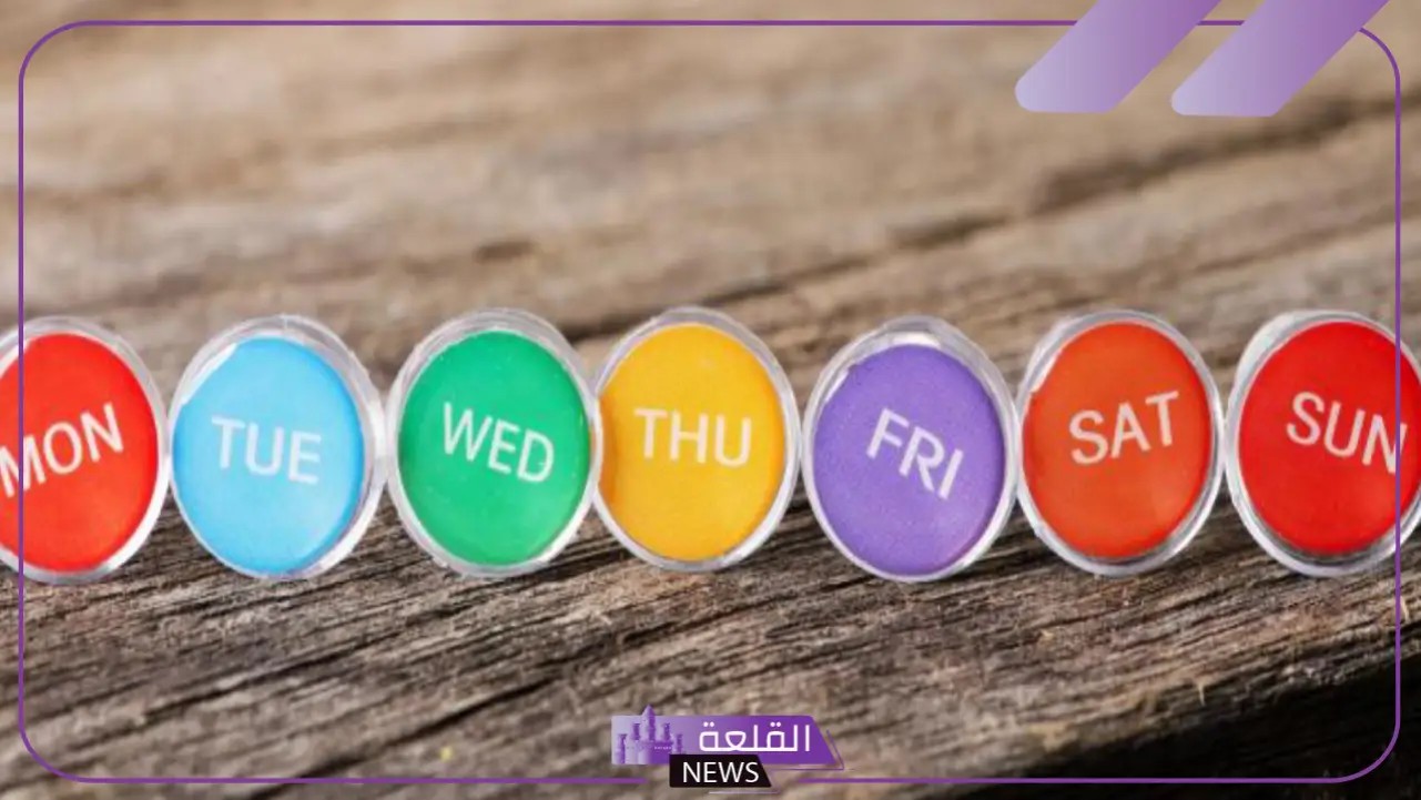 أيام الأسبوع بالانجليزي بالترتيب