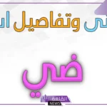 ما معنى اسم ضي؟ ودلع وصفات ضي وأصله