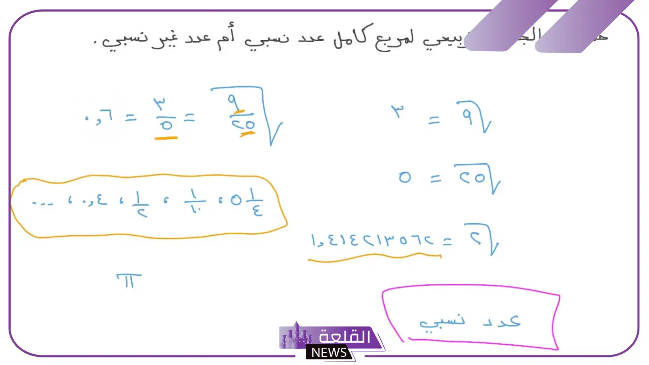 أي من الاعداد التالية غير نسبي؟ مفهوم الأعداد النسبية